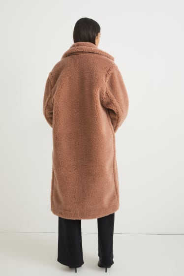 Femmes - Manteau en peluche - marron clair