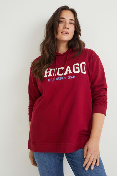 Mujer - Sudadera con capucha - rojo oscuro