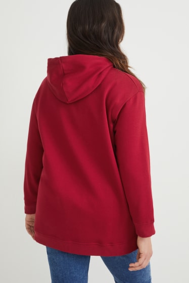 Kobiety - Bluza z kapturem - ciemnoczerwony