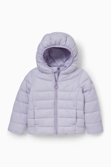 Children - Quilted jacket with hood - light violet