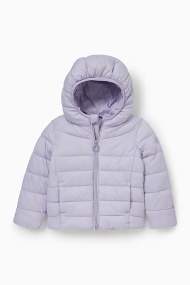 Kinder Mädchen - Steppjacke mit Kapuze - hellviolett