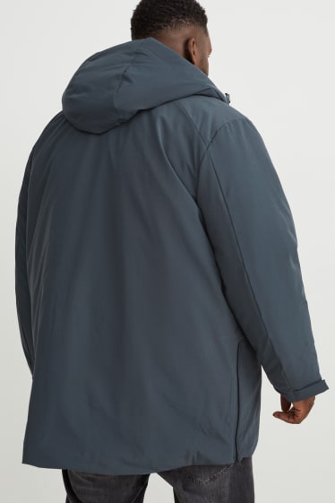 Heren - Parka met capuchon - donkergrijs