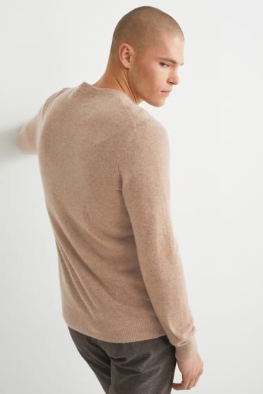 Hommes - Pull en cachemire - taupe