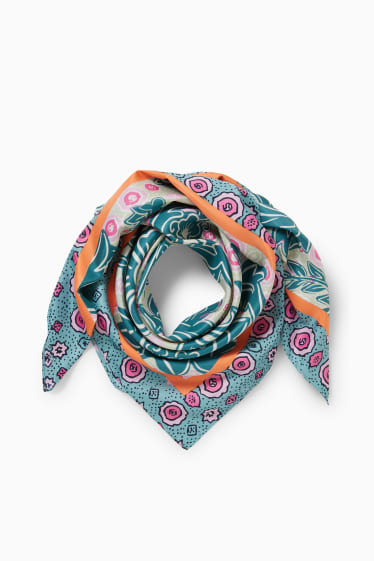 Femmes - Foulard - à motif - vert foncé