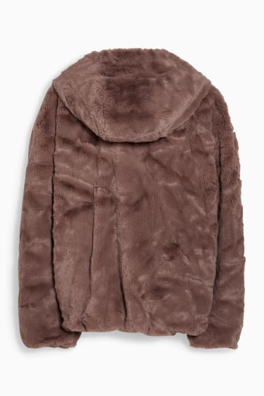 Donna - CLOCKHOUSE - giacca con cappuccio ecopelliccia - tortora