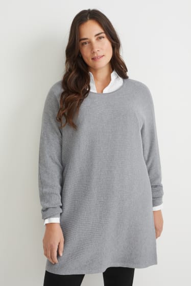 Damen - Pullover - hellgrau-melange