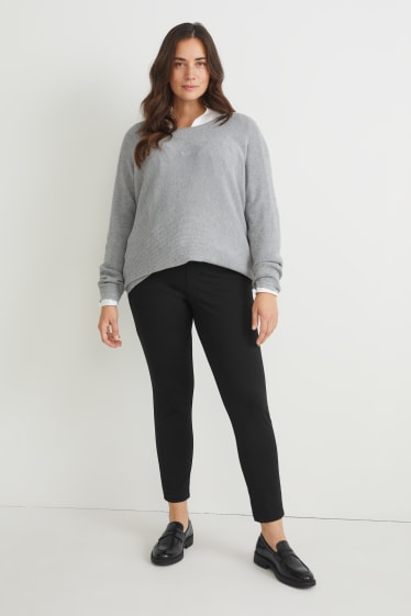 Femmes - Pantalon en jersey - slim fit - noir