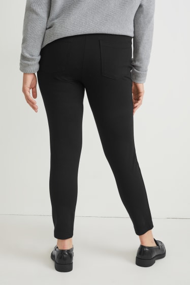 Dames - Broek van jersey - slim fit - zwart