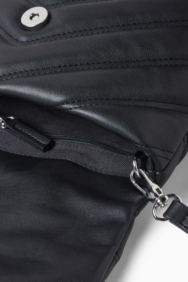 Dámské - Malá taška přes rameno s odnímatelným popruhem - černá