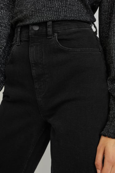 Damen - Loose Fit Jeans - High Waist - LYCRA® - schwarz