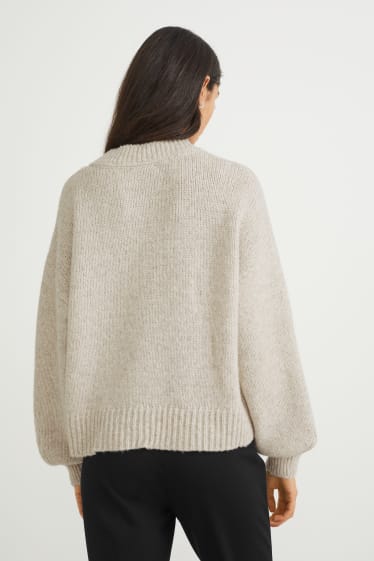 Damen - Pullover - weiß-melange