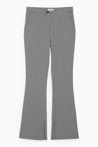 Dona - Pantalons - high waist - tapered fit - de quadres - negre/blanc