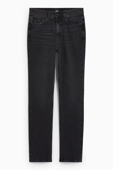 Dámské - Straight jeans - high waist - LYCRA® - černá