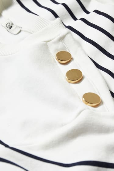 Women - Sweatshirt - striped - cremewhite