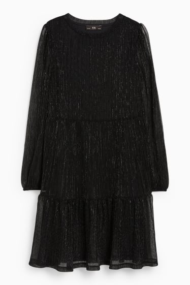 Bambine - Vestito - effetto brillante - nero