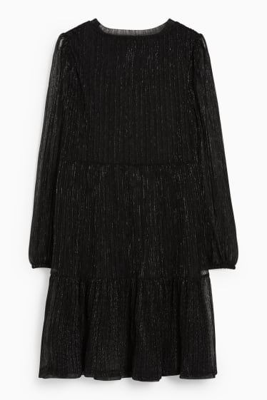 Bambine - Vestito - effetto brillante - nero