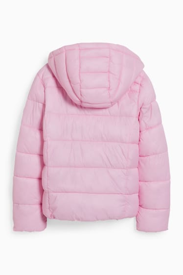 Kinder - Steppjacke mit Kapuze - rosa