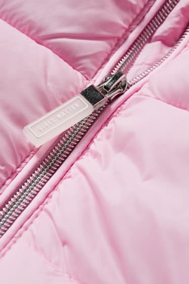 Kinder - Steppjacke mit Kapuze - rosa