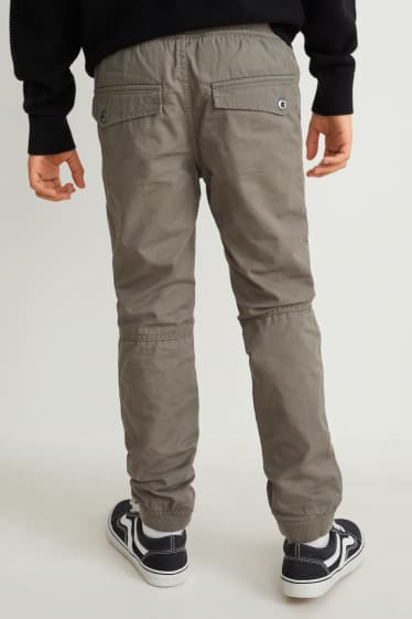 Niños - Pack de 3 - pantalones térmicos - slim fit - gris oscuro
