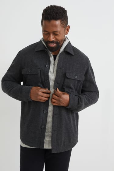 Men - Shirt jacket - dark gray