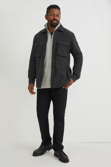 Men - Shirt jacket - dark gray