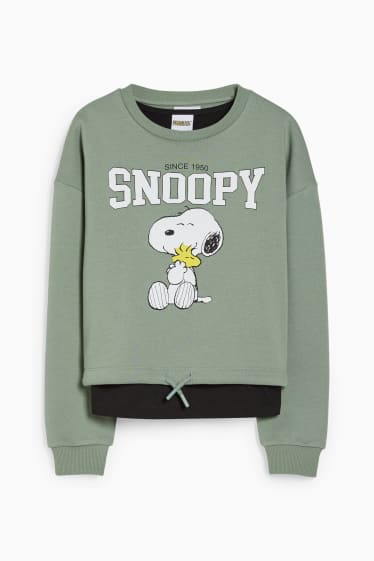 Enfants filles - Peanuts - ensemble - top et sweat - 2 pièces - vert clair