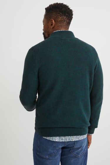 Hommes - Pullover et chemise - regular fit - col button down - vert