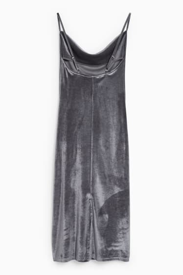 Damen - CLOCKHOUSE - Samtkleid - grau-melange