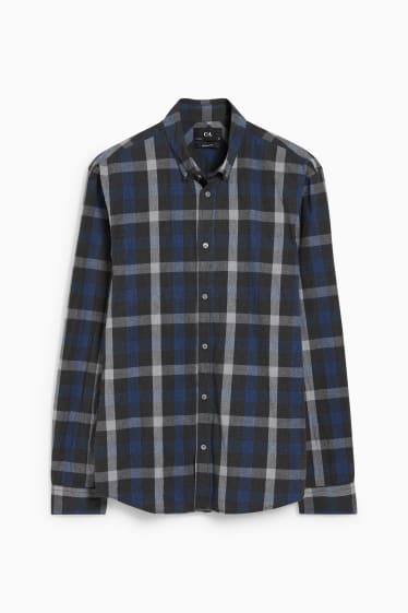 Heren - Trui en overhemd - regular fit - button down - zwart