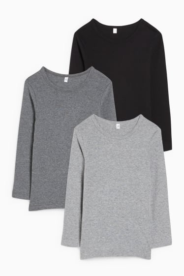 Enfants - Lot de 3 - maillots de corps - gris chiné