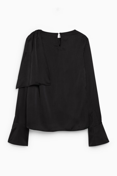 Women - Satin blouse - black