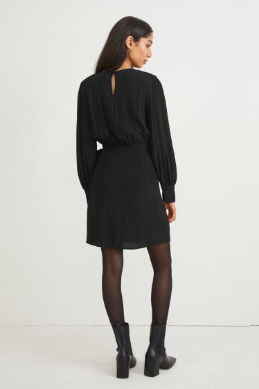 Damen - Kleid mit Knotendetail - schwarz