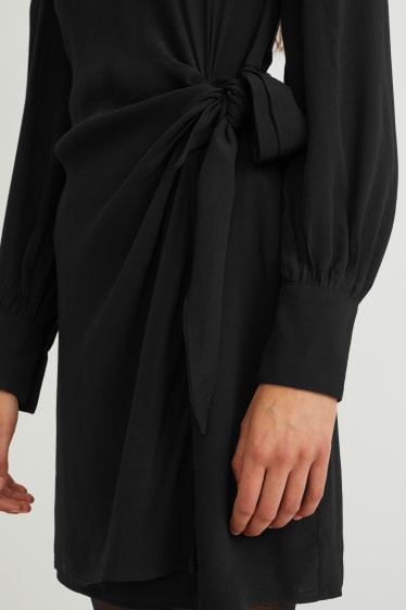 Damen - Kleid mit Knotendetail - schwarz