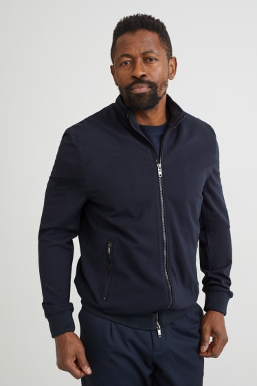 Hommes - Sweat zippé - Flex - LYCRA® - bleu foncé