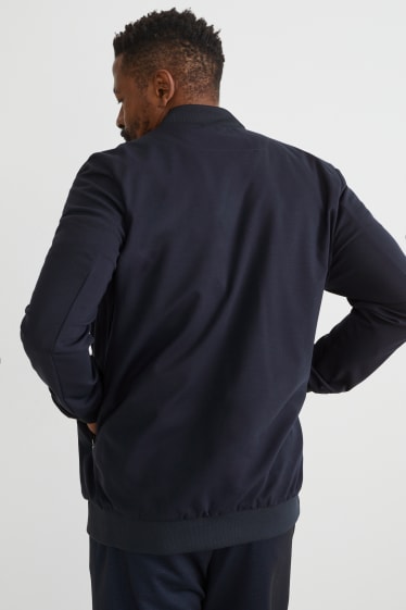 Hommes - Sweat zippé - Flex - LYCRA® - bleu foncé