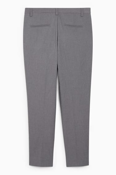 Women - Business trousers - mid-rise waist - slim fit  - gray-melange