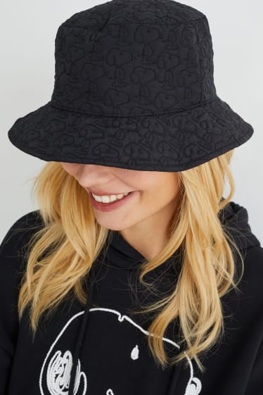 Damen - Wende-Hut - Snoopy - schwarz