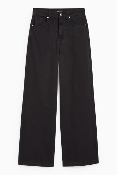 Femmes - CLOCKHOUSE - pantalon - high waist - wide leg - noir