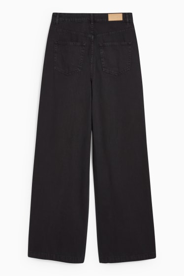 Femmes - CLOCKHOUSE - pantalon - high waist - wide leg - noir
