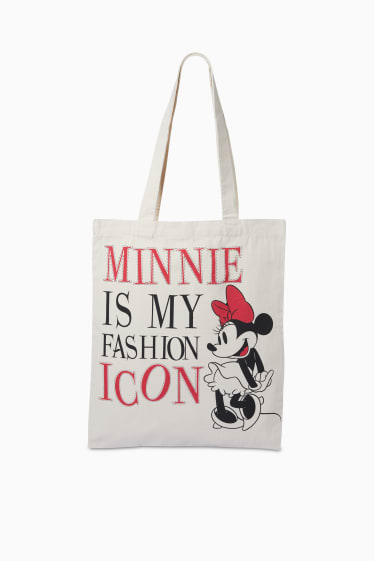 Tieners & jongvolwassenen - Minnie Mouse - jute tas - crème wit