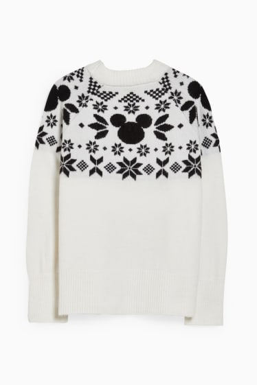 Women - Christmas jumper - Mickey Mouse   - white