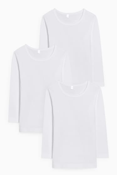 Dětské - Multipack 3 ks - podvlékací triko - bílá