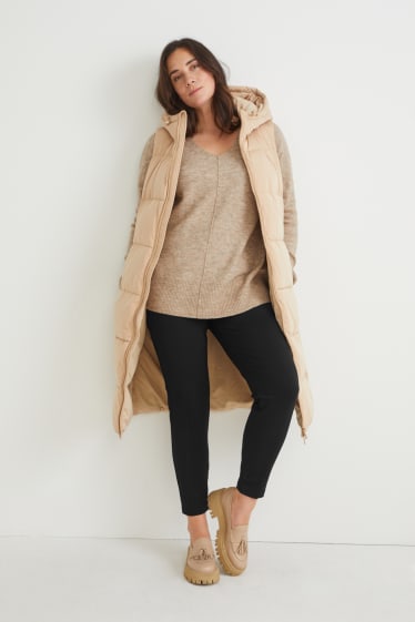 Dames - Broek van jersey - slim fit - zwart