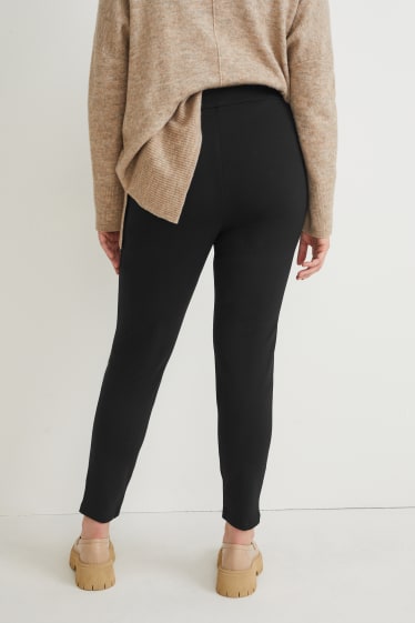 Mujer - Pantalón de punto - slim fit - negro