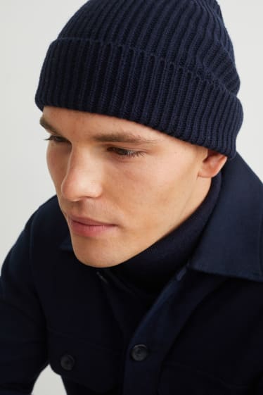 Hombre - Gorro de punto - azul oscuro