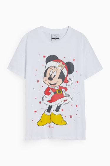 Damen - CLOCKHOUSE - Weihnachts-Pyjamashirt - Minnie Maus - weiß
