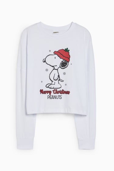 Dona - Part superior de pijama nadalenca - Peanuts - blanc