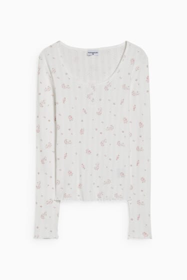 Donna - CLOCKHOUSE - maglia pigiama - a fiori - bianco