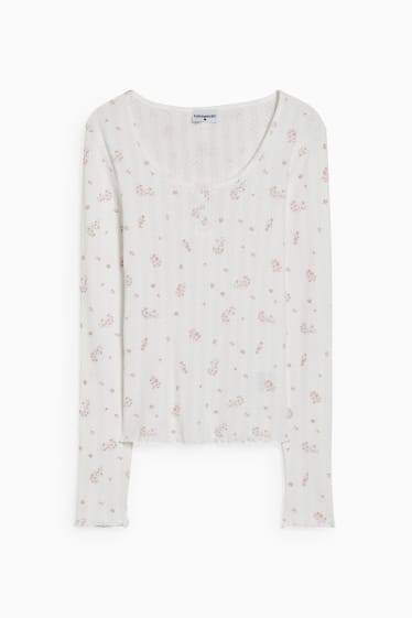 Dona - CLOCKHOUSE - part superior de pijama - de flors - blanc