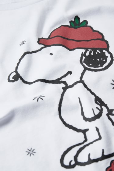 Nastolatki - CLOCKHOUSE - góra od piżamy w bożonarodzeniowym stylu - Fistaszki - biały